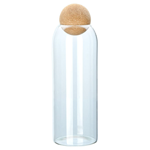 Estia Home Art Glass Storage Container 1300ml with Cork Lid