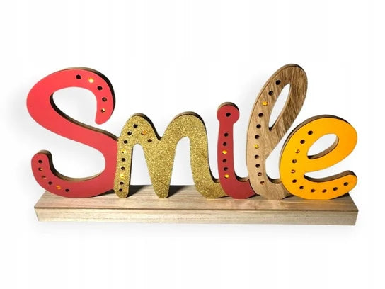 Generic "Smile" Wooden LED Decorative Sign 45cm