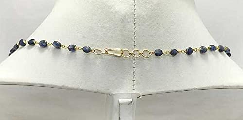 Ph Artistic Beautiful Necklace - Natural Oval Blue Sapphire - Elegant 18K Gold Wire Design