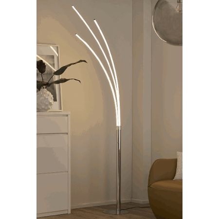 Livarno Home LED Floor Lamp, 19W Integrated, Gray