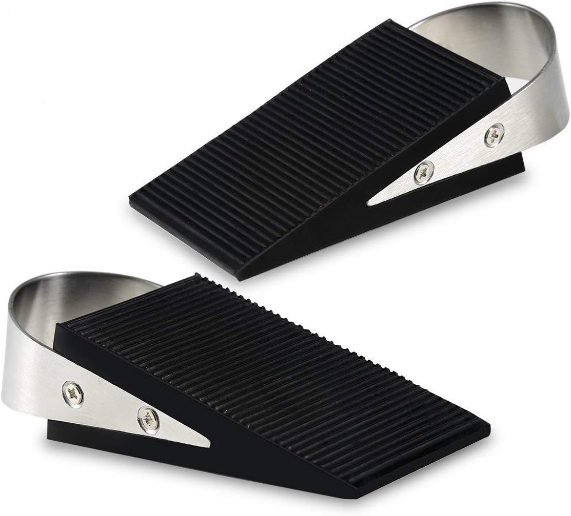 Door Wedge Stopper Set Stainless Steel TPR 2-Pack