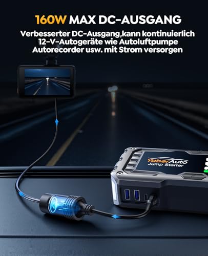 Yaberauto Ya100 6000A Car Jump Starter - Portable Power For 10.0L Petrol & 9.0L Diesel
