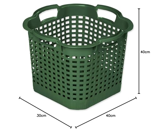 Novatool Green Garden Basket - 25 Litre Harvest Basket With 4 Handles