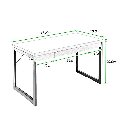 Soges 47 Inch Computer Desk With Drawer - Sturdy & Stylish Workspace