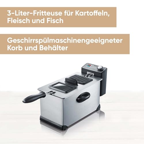 Severin Fr 2431 Deep Fryer, 2000 W, 3 L Capacity, Crispy Snacks