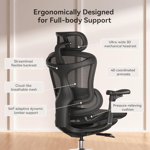 Sihoo Doro C300-L-A3-101 Ergonomic Office Chair With 3D Armrests & Lumbar Support