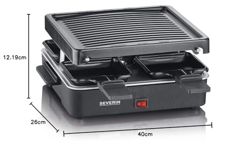 Severin Mini Raclette Grill For 4 Persons - Safe And Compact Design