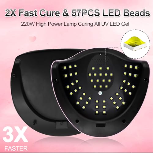 Lke 220W Uv Nail Lamp For Gel Nail Polish Curing - Fast Drying