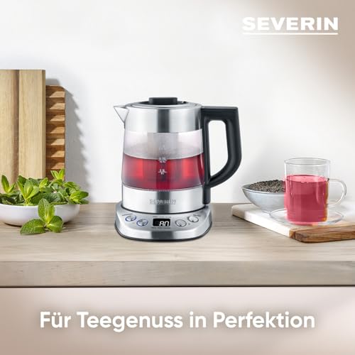 Severin Wk 3473 Glass Tea Kettle Deluxe Mini With Temperature Control
