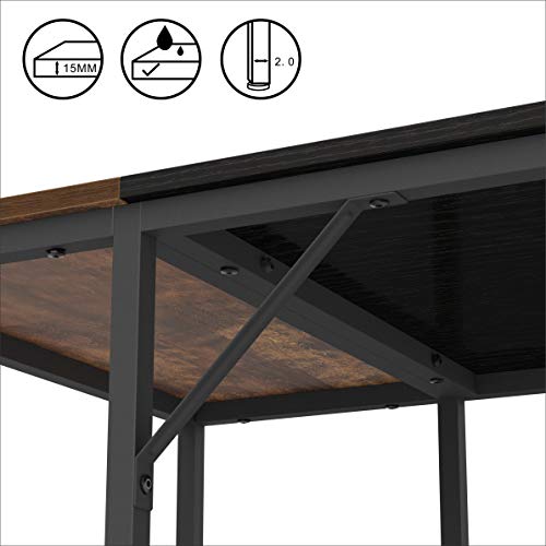 Joiscope Computer Desk - Industrial Wood & Metal Table With Wooden Shelves