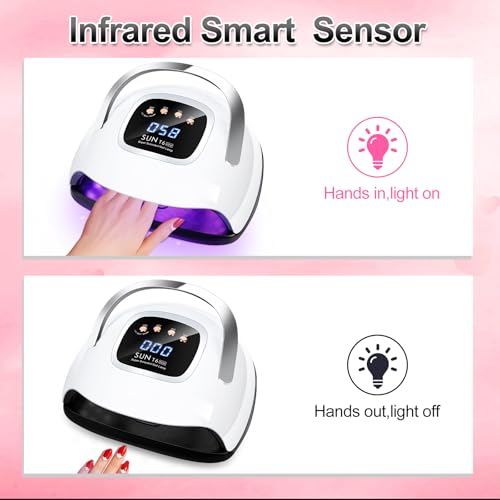 Lke 220W Uv Nail Lamp For Gel Nail Polish Curing - Fast Drying