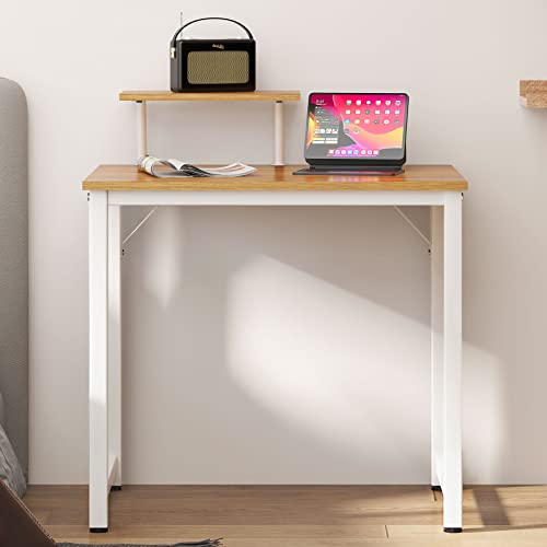 Soges 31.5 Inch Minimalist White Computer Desk - Multifunctional Design For Home & Office