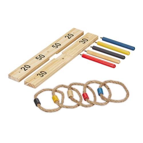 Relaxdays Ring Toss Game - Fun For Kids & Adults, Indoor & Outdoor Use