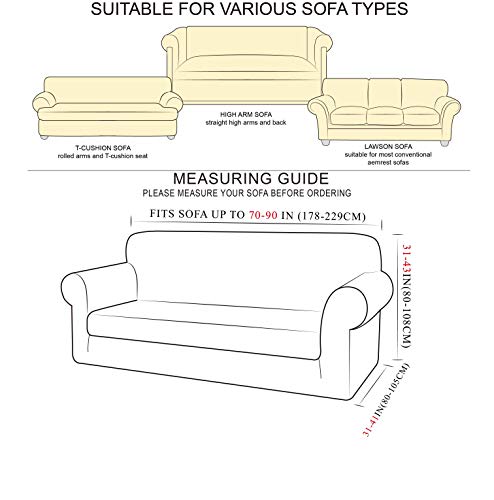 Tianshu Stretchy Sofa Cover For 3 Seat - Grey, Protects Furniture