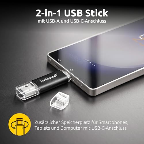 Intenso Twist Line 64Gb - Dual Usb 3.2 Flash Drive With Usb-C & Usb-A, 70Mb/S Speed