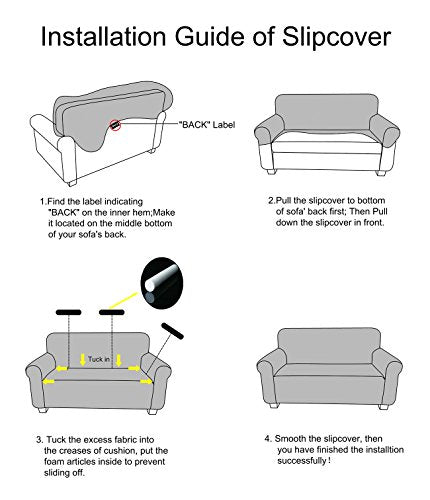 Tianshu Stretchy Sofa Cover For 3 Seat - Grey, Protects Furniture