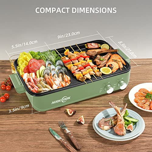 Audecook Electric Hot Pot With Grill - 2 In 1 Multifunctional