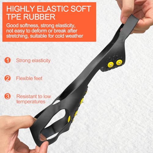 Rseuphiee Non-Slip Crampons With 10 Teeth For Winter Hiking