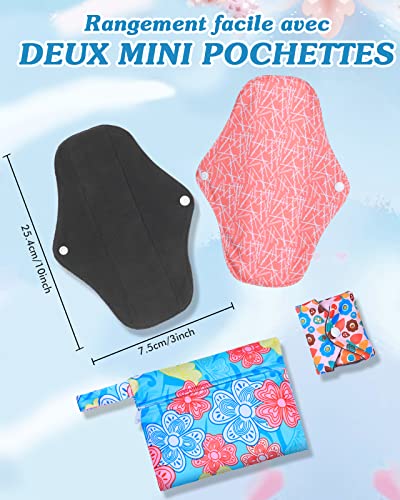 Rovtop 10Pcs Bamboo Charcoal Washable Sanitary Towels With Gift Box
