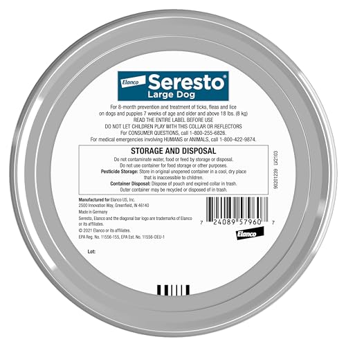 Seresto Flea & Tick Collar For Dogs Over 18 Lbs. - 8 Month Protection