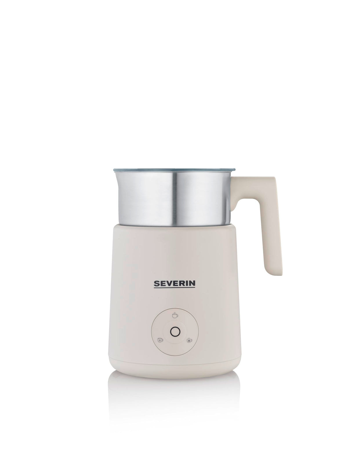 Severin SPUMA Lite Induction Milk Frother in beige and stainless steel design