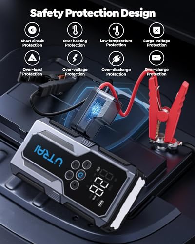 Utrai Portable Car Jump Starter With Air Compressor - 4000A Peak Power