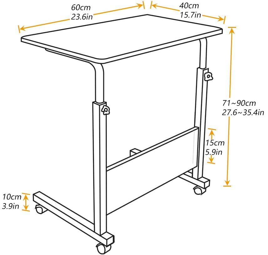 Dlandhome Laptop Stand - Adjustable Height With Movable Wheels For Comfort