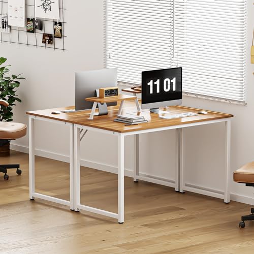 Sdhyl Computer Desk - 40 Inch Modern Desk With Storage Shelves
