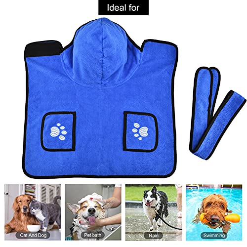 Zunea Dog Bathrobe Towel With Hood For Small Dogs - Absorbent & Easy To Wear