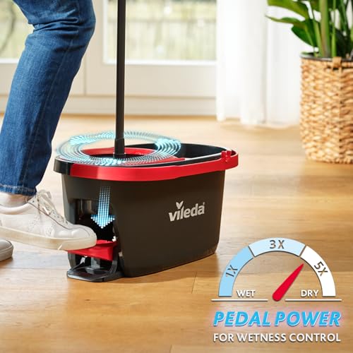 Vileda Easy Wring & Clean Spin Mop & Bucket Set | 130 Cm Handle | Hands-Free Wringing
