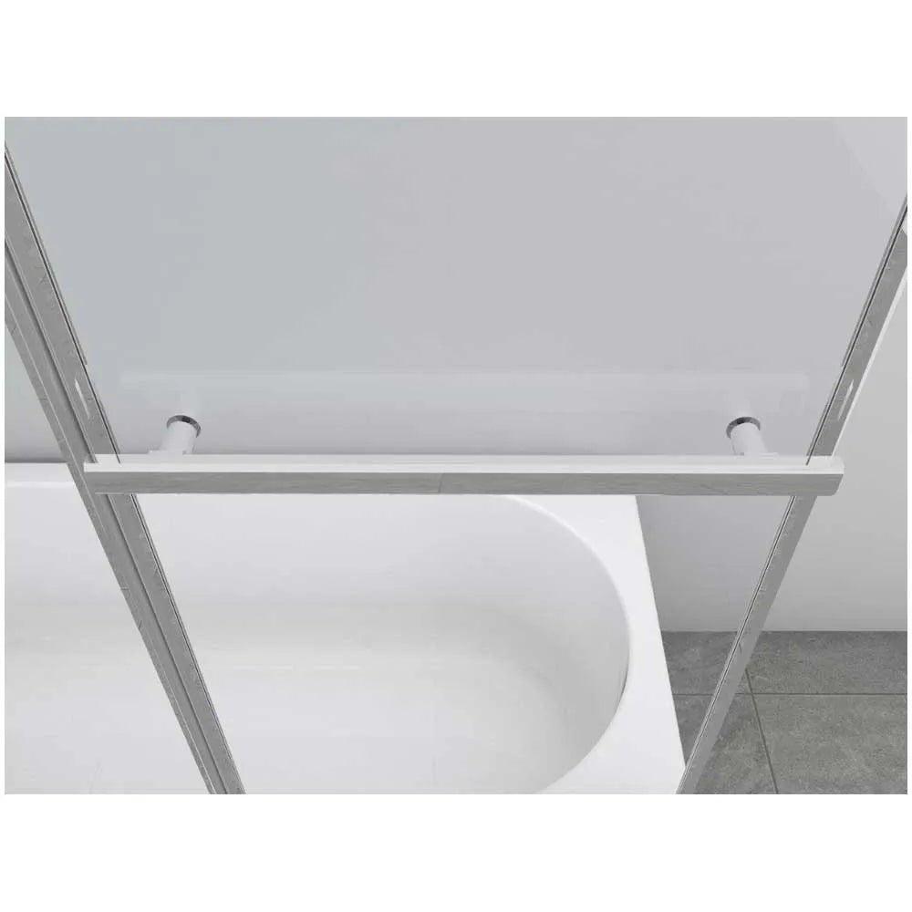 Aurlane Silver Comfort 3-Panel Bathtub Screen 166.4 x 140 cm Chrome