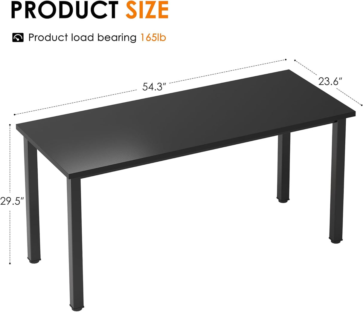 Generic Black Modern Computer Desk - 54 Inch