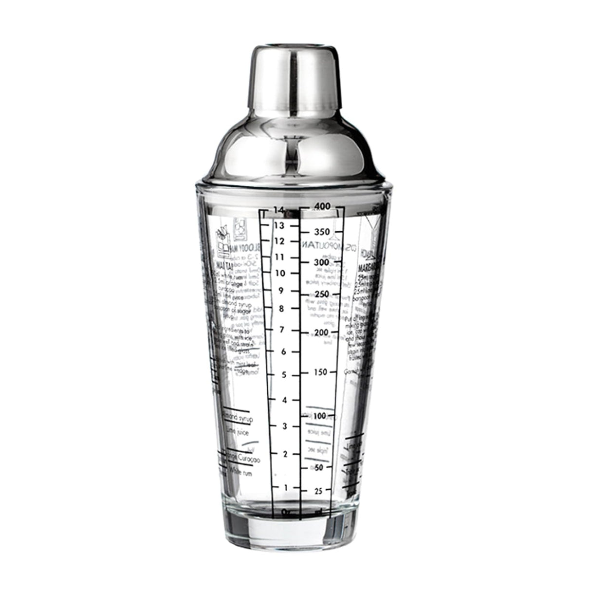 Vdaxvme Cocktail Shaker with Measurement Scale, 400ml Capacity