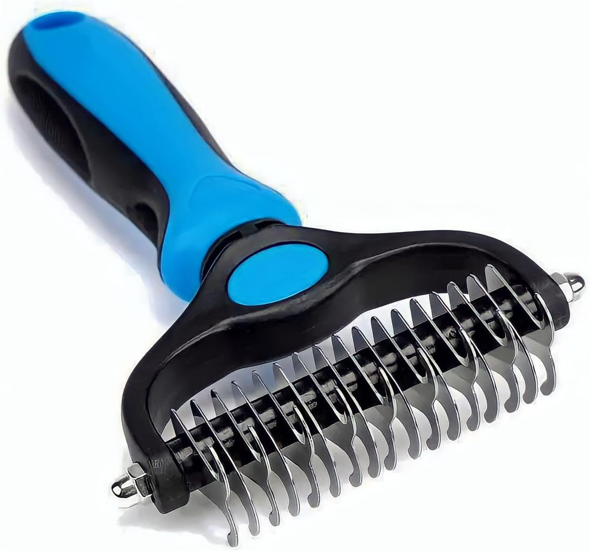 Generic Pet Dematting Comb - Blue Dual Head Stainless Steel