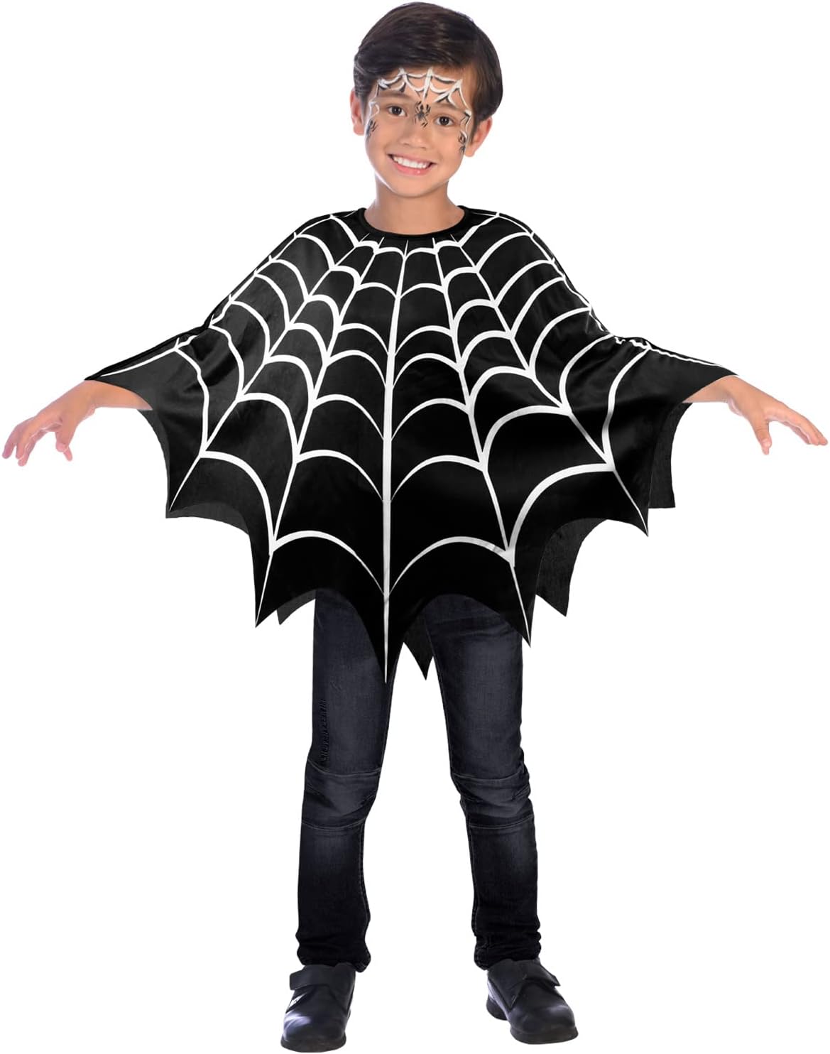 Amscan Kids' Halloween Spider Web Poncho - Spider Web Pattern