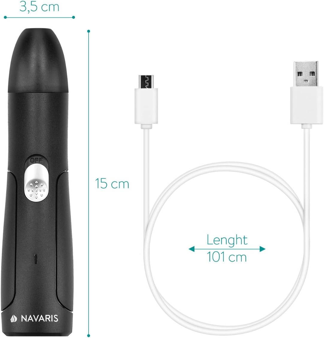 Navaris Rechargeable Pet Nail Trimmer - electric claw grinder for cats, dogs, rabbits, and birds