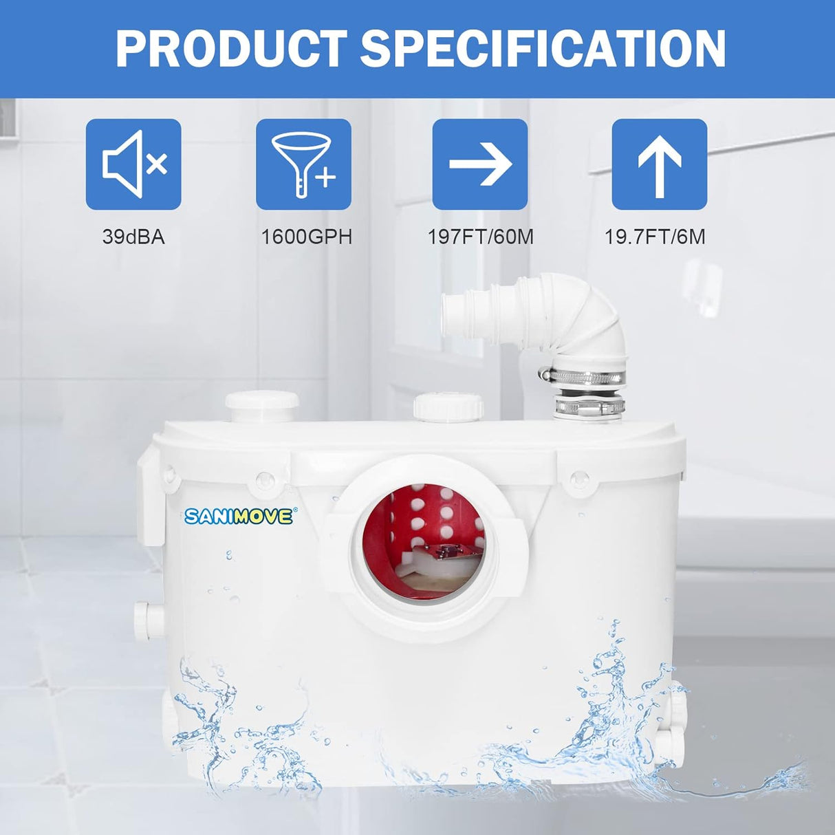 HydroLift 500W Macerator Pump - residential sewage