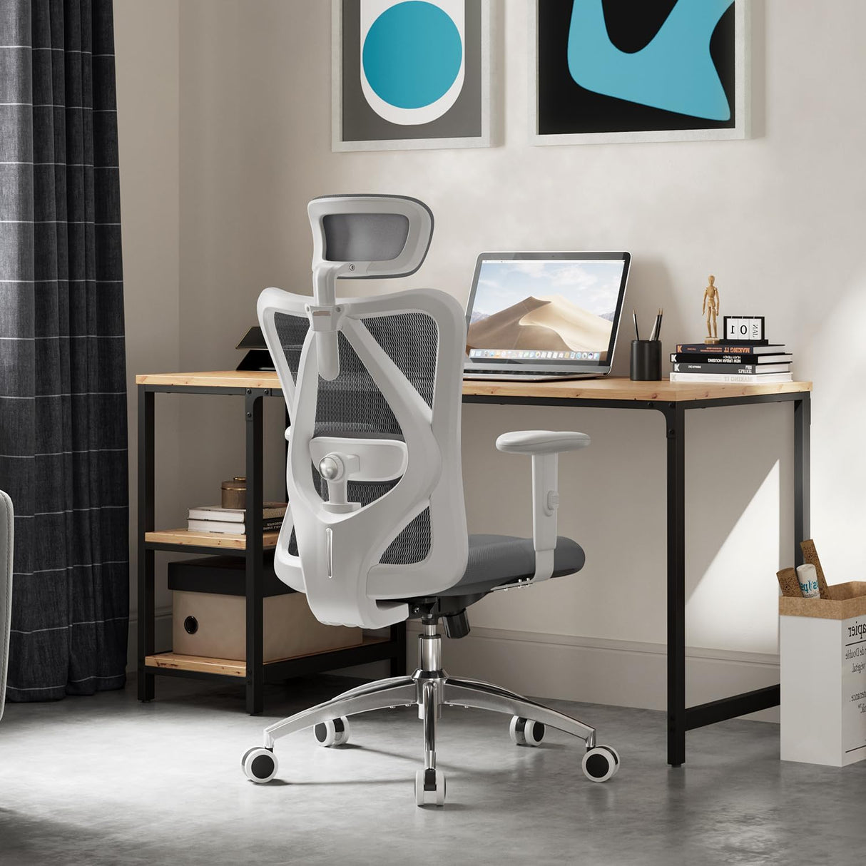 SIHOO M18 Ergonomic Office Chair - Dark Grey with Adjustable Headrest and Lumbar Support