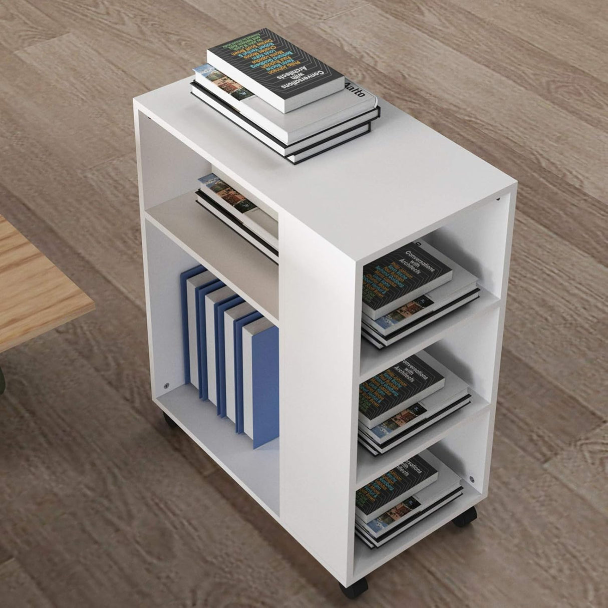 Soges Mobile Printer Stand File Cabinet - White