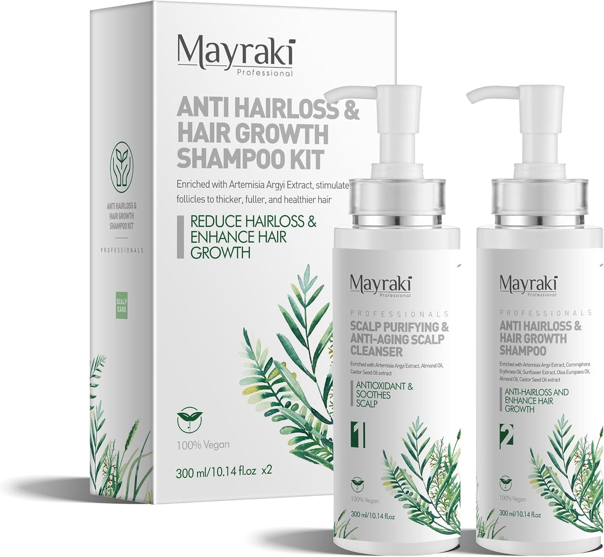 Mayraki Anti Hair Loss & Volumizing Shampoo Kit - For Color-Treated Hair, 2-Pack