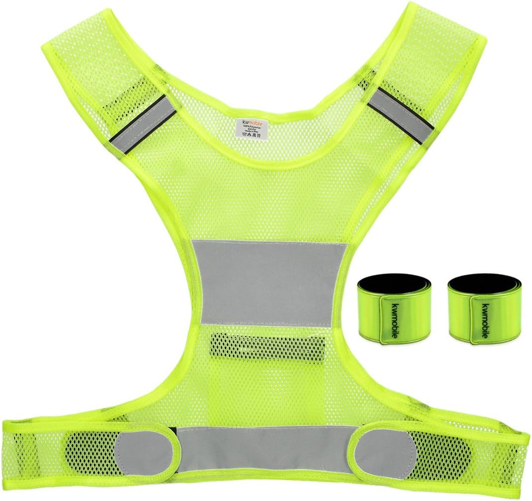 kwmobile 3-in-1 Reflective Safety Vest Set - High-Visibility Yellow