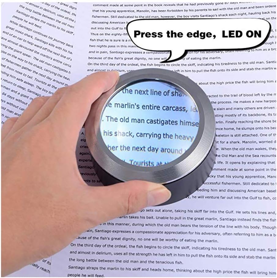 Unbranded Desktop Magnifying Glass with LEDs and Protective Case