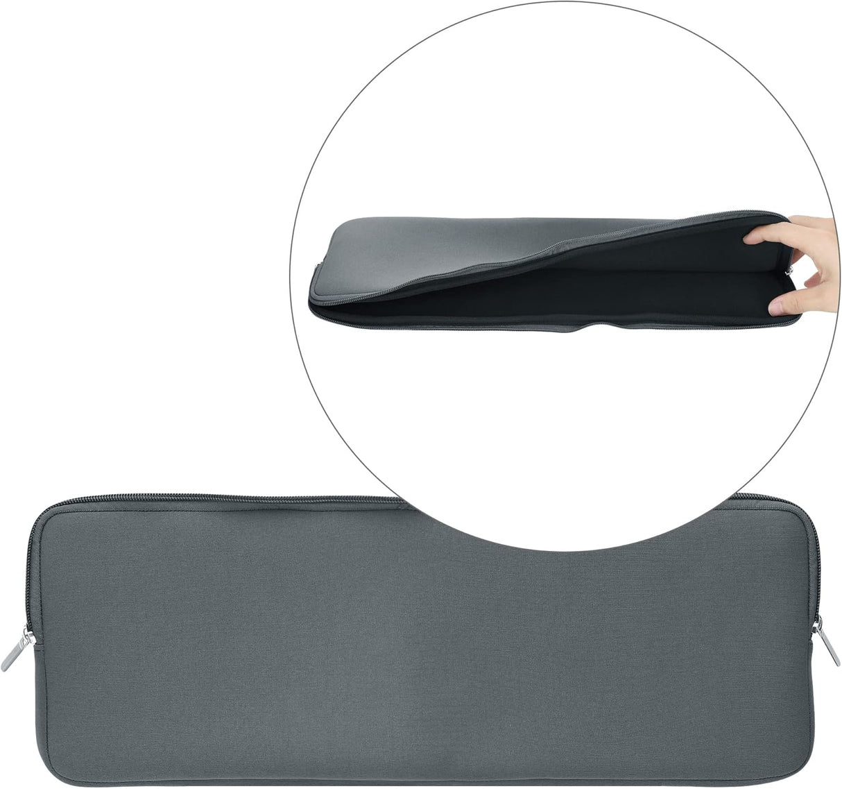 kwmobile Neoprene Pouch - Grey keyboard protection