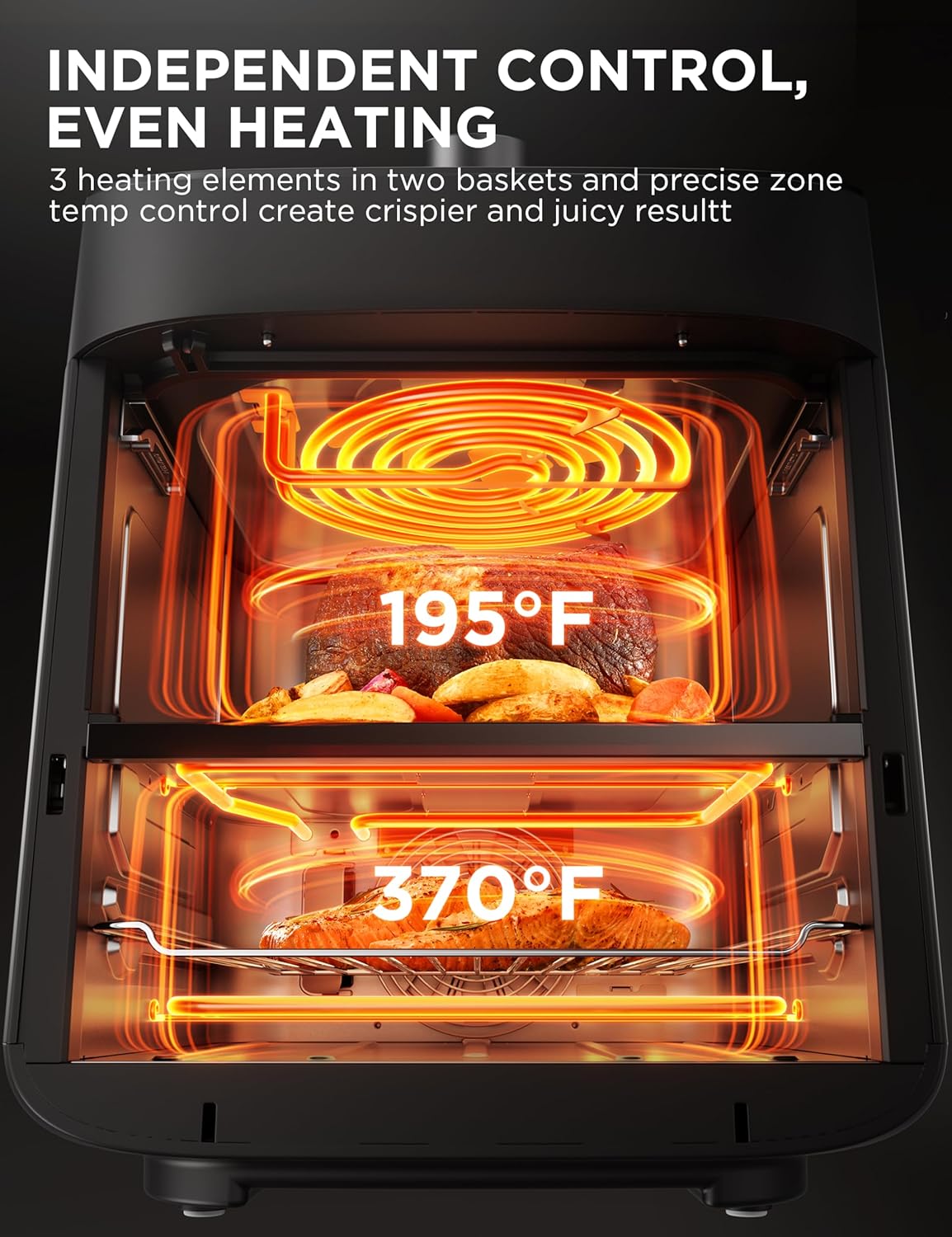 Midea 11L Dual Zone Air Fryer Oven - Wi-Fi Alexa Smart Connectivity