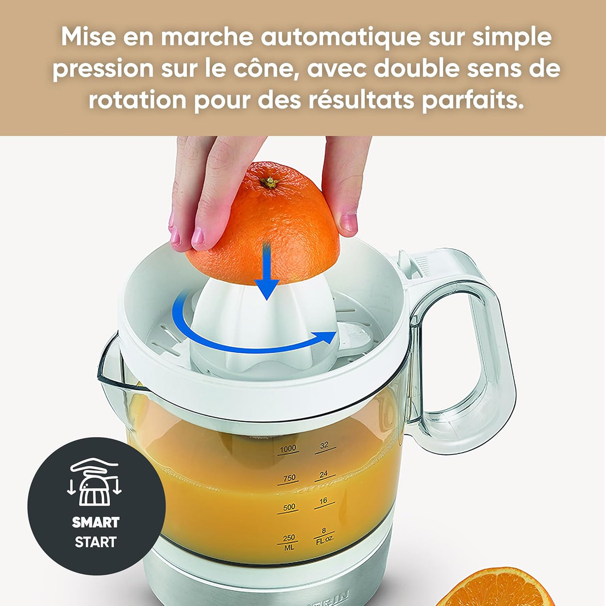 Severin Electric Citrus Juicer - 1L Tank, 40W, White