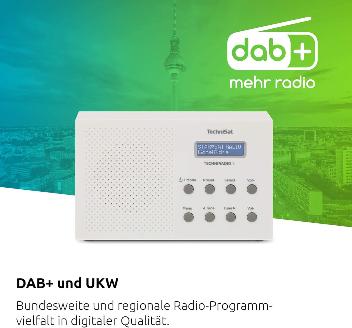 TechniSat TECHNIRADIO 3 DAB+ FM Portable Radio - White