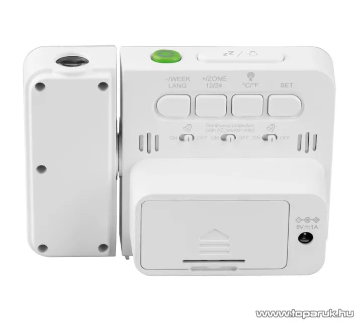Auriol White Digital Alarm Clock with Projection & Radio Control