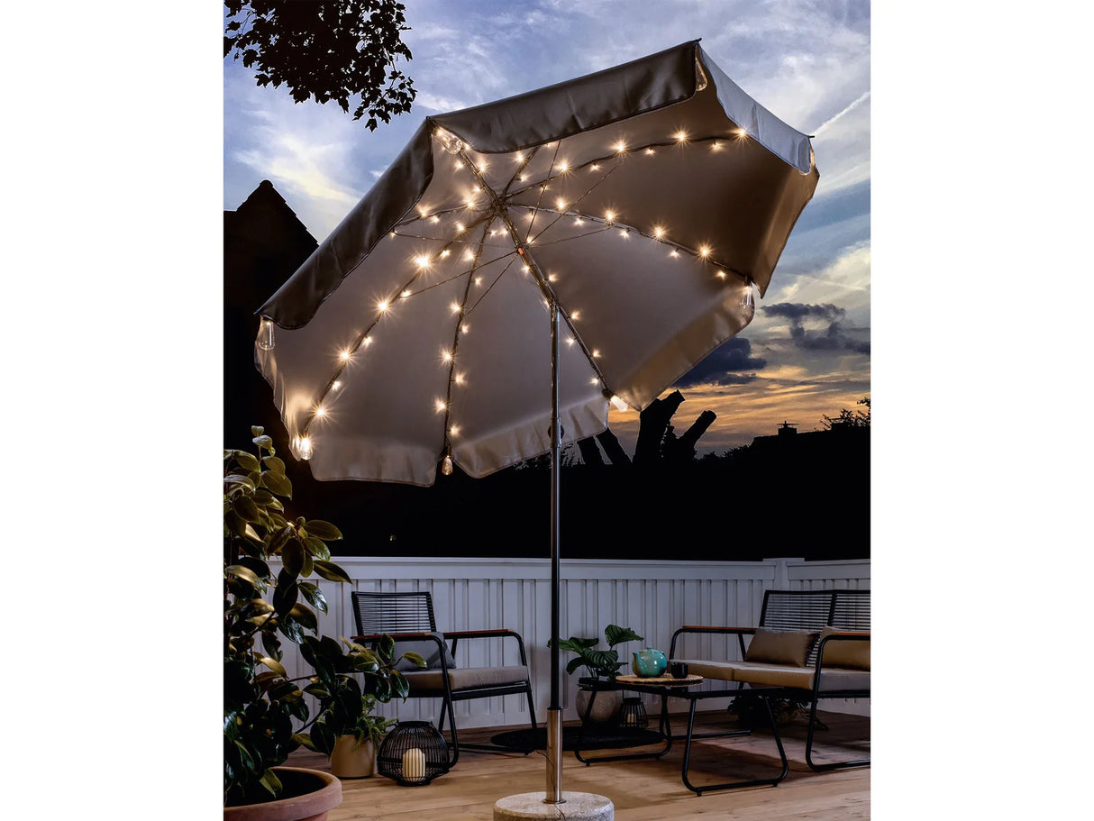 LIVARNO Home LED Parasol Light Chain Warm White 72 Mini Lights