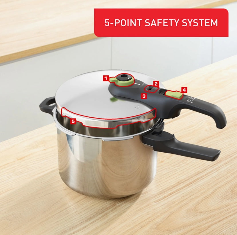 Tefal Secure Trendy Stainless Steel Pressure Cooker 6L