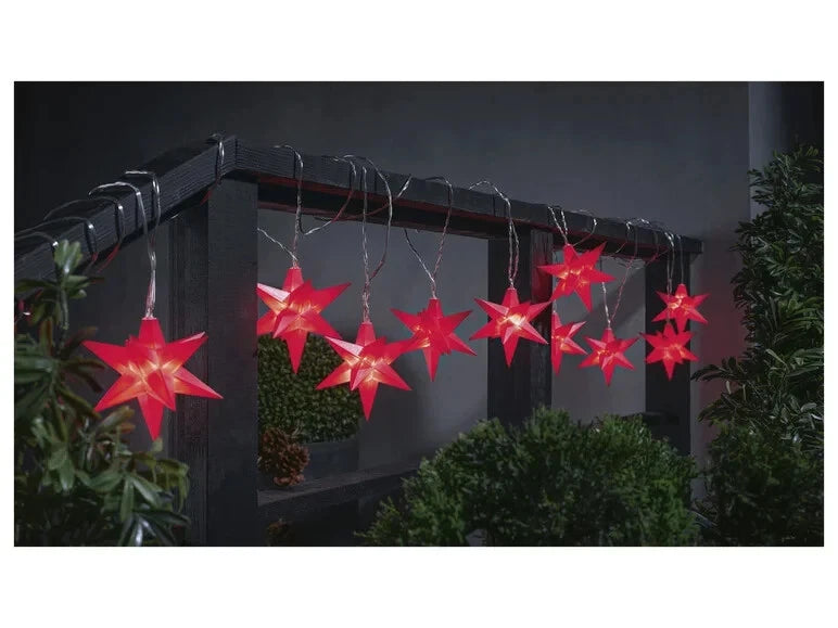 Livarno Home LED Light Chain with 10 3D Stars, Warm White